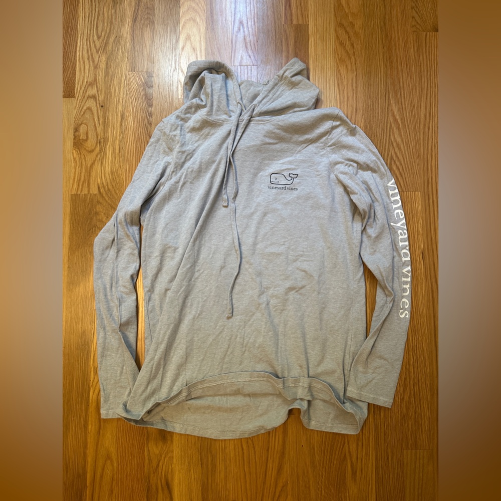 Vineyard Vines Light Gray Logo Long Sleeve Hoodie